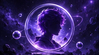 Profilbild – violettes Space-Design