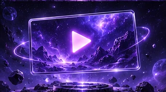 YouTube-Thumbnail – violettes Space-Design