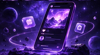 Social-Media-Design – violettes Space-Design
