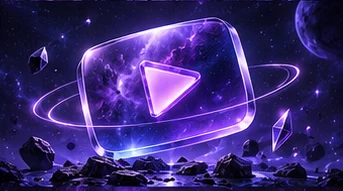 YouTube-Kanal – violettes Space-Design